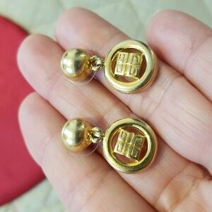 Beautiful Givenchy Logo Monogram Drop Vintage Earrings